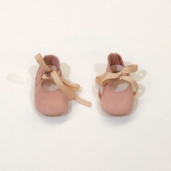 Zapatos bebé bailarinas rosa de piel vuelta