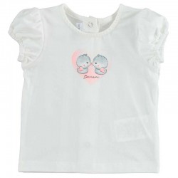 Conjunto Bebé Niña con Peto Gris y Camiseta de Pajarita
