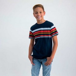 Camiseta niño marino estampado rayas colores