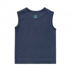 camiseta niño desmangada azul marino de boboli