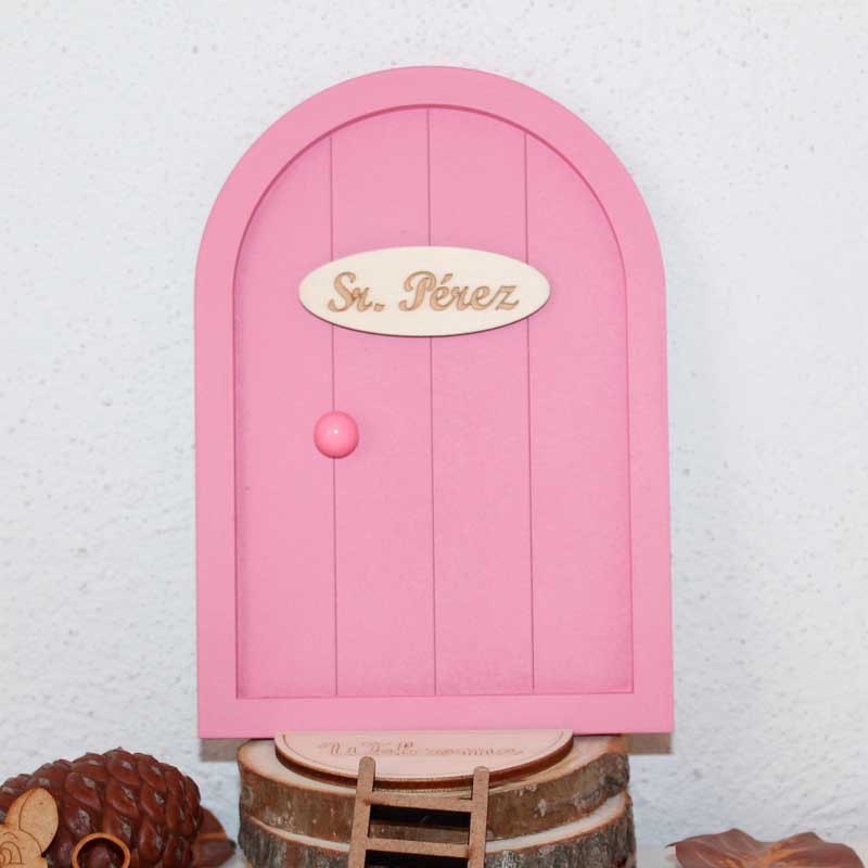 Puerta ratoncito Pérez rosa pastel para niñas
