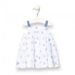 Vestido bebé Tous en blanco con osos azules
