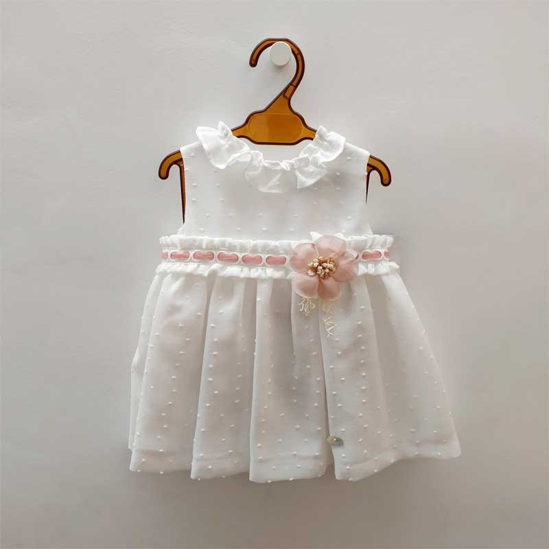 Vestido de Bebé Bas Martí de Plumeti Blanco