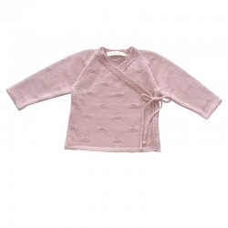 Conjunto bebé rosa palo con jersey cruzado y polaina de Liandme