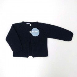 Chaqueta bebé de punto tricot azul marino Juliana