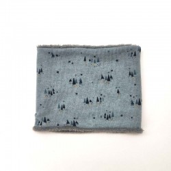 Cuello unisex azul tricot estampado pinos de Monnuage