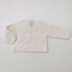 Chaqueta bebé de punto tricot color crudo