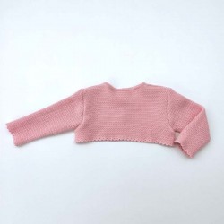 chaqueta punto calada de bebe rosa paz rodriguez