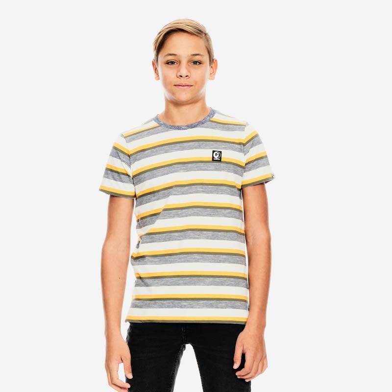 camiseta manga corta niño garcia jeans amarilla y gris