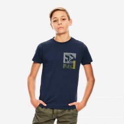Camiseta niño azul con pequeño estampado de Garcia Jeans