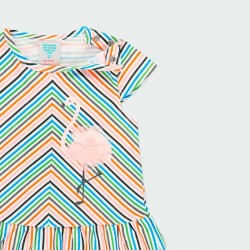 Vestido niña de punto rayas multicolor de Bóboli