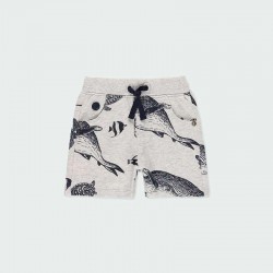 Conjunto niño de camiseta marino con bermuda punto tiburones de Bóboli