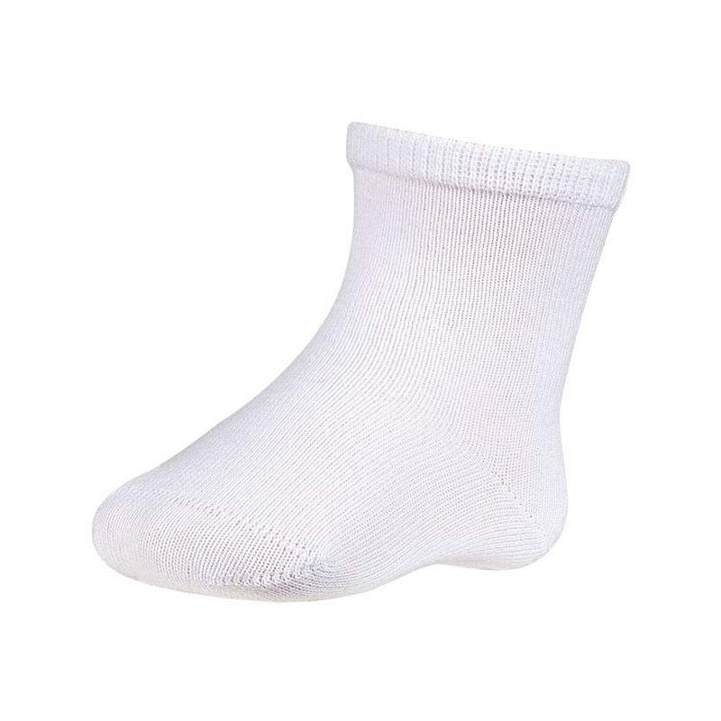calcetín bebe liso blanco de algodón ysabel mora