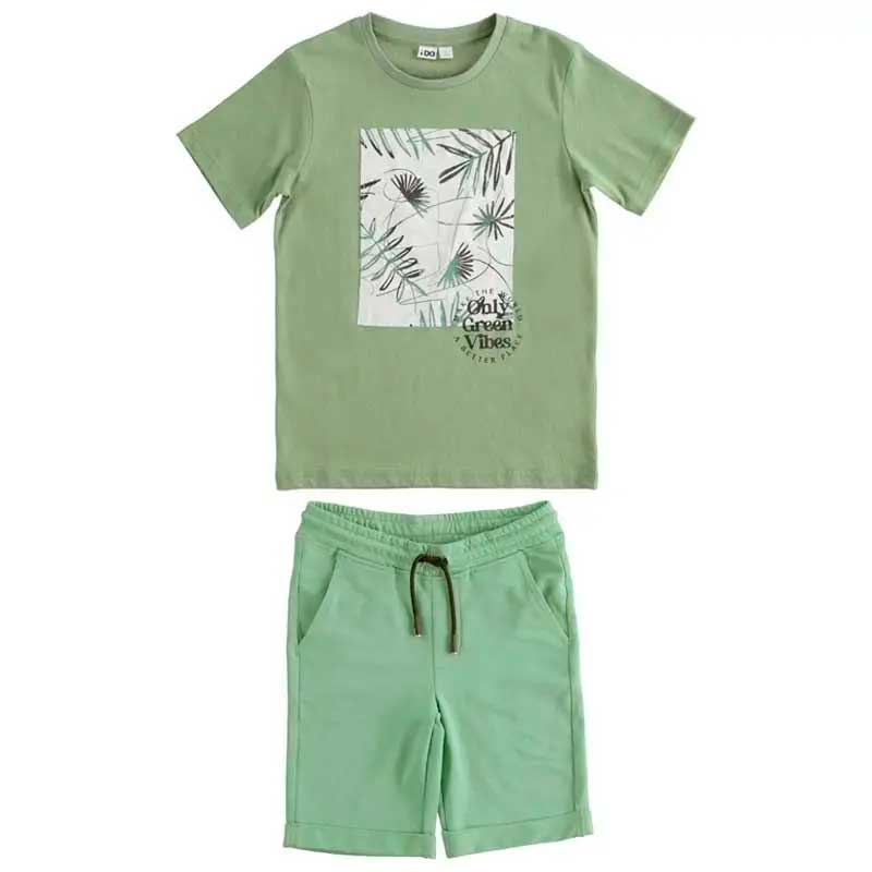 conjunto ropa niño ido manga corta verde